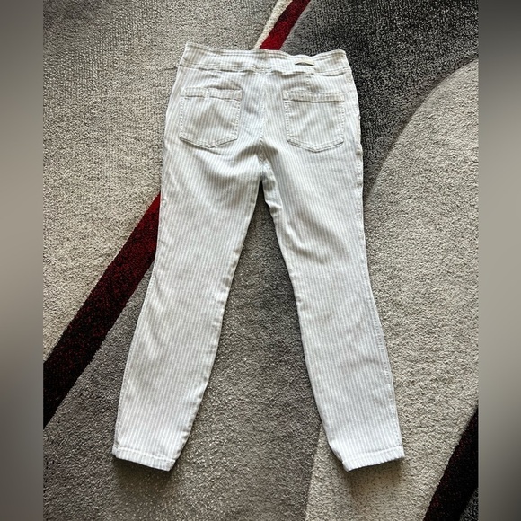 Pilcro And The Letterpress White Striped High Rise Skinny Jeans - Picture 3 of 7